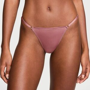 VICTORIA SECRET VERY SEXY V-String Thong Panty Tan  XL Vintage Rose Hardware